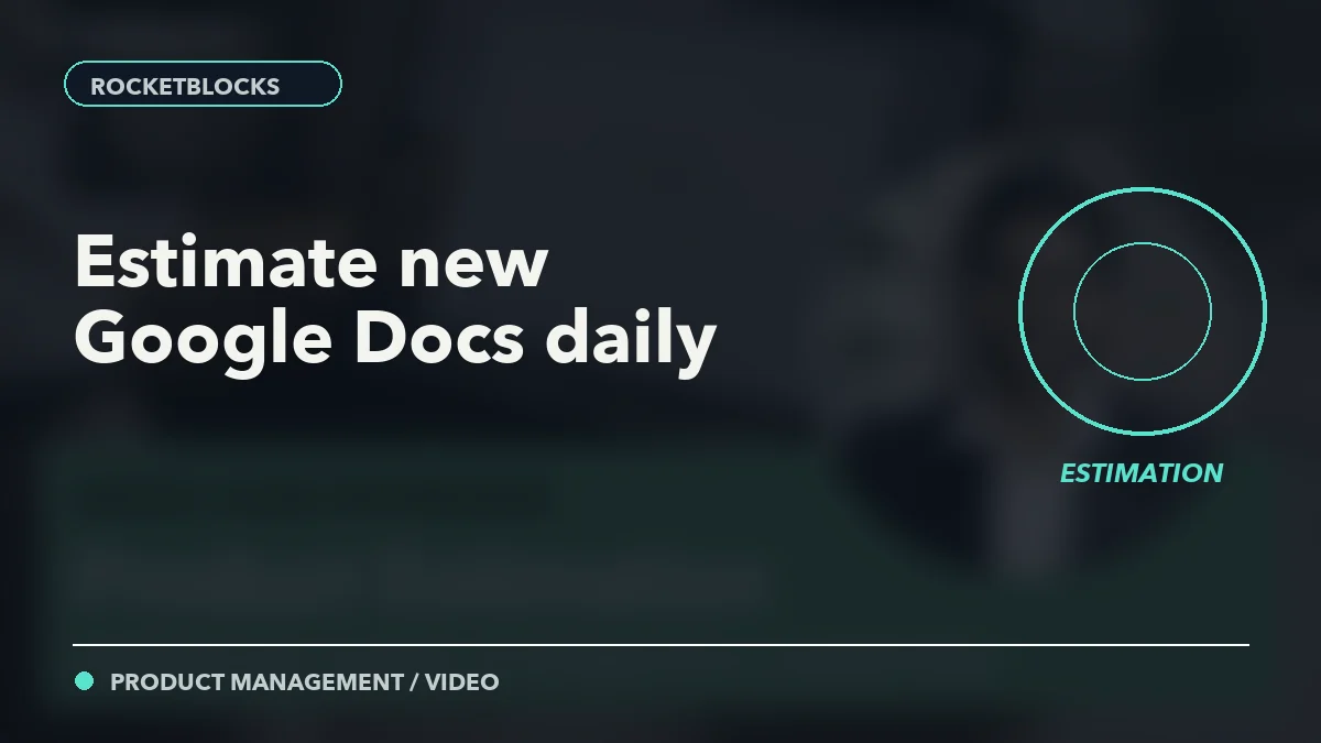 RocketBlocks product-estimation mock interview with Darsh Thakkar